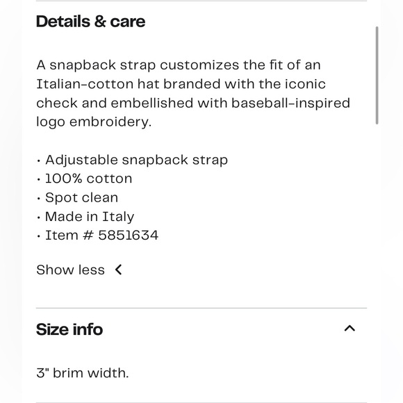 Burberry Vintage Check Baseball Cap - Picture 6 of 7